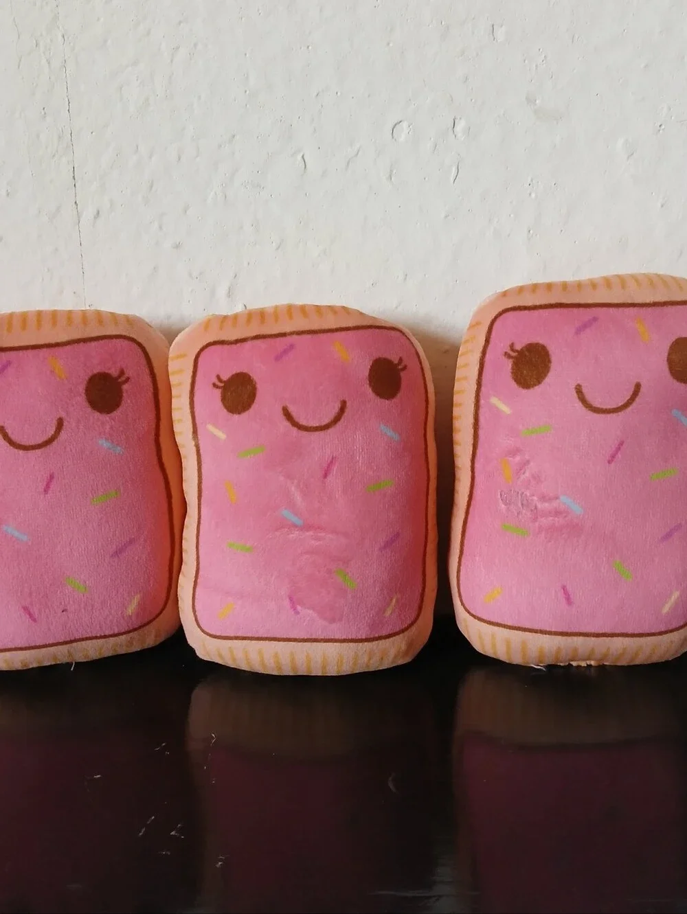 Sweet Tarts Plush Pillow with Smiling Pastry Pockets - Blue